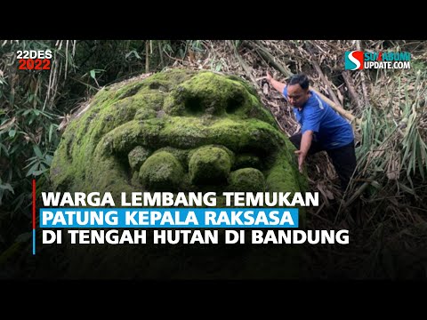 Warga Lembang Temukan Patung Kepala Raksasa di Tengah Hutan di Bandung