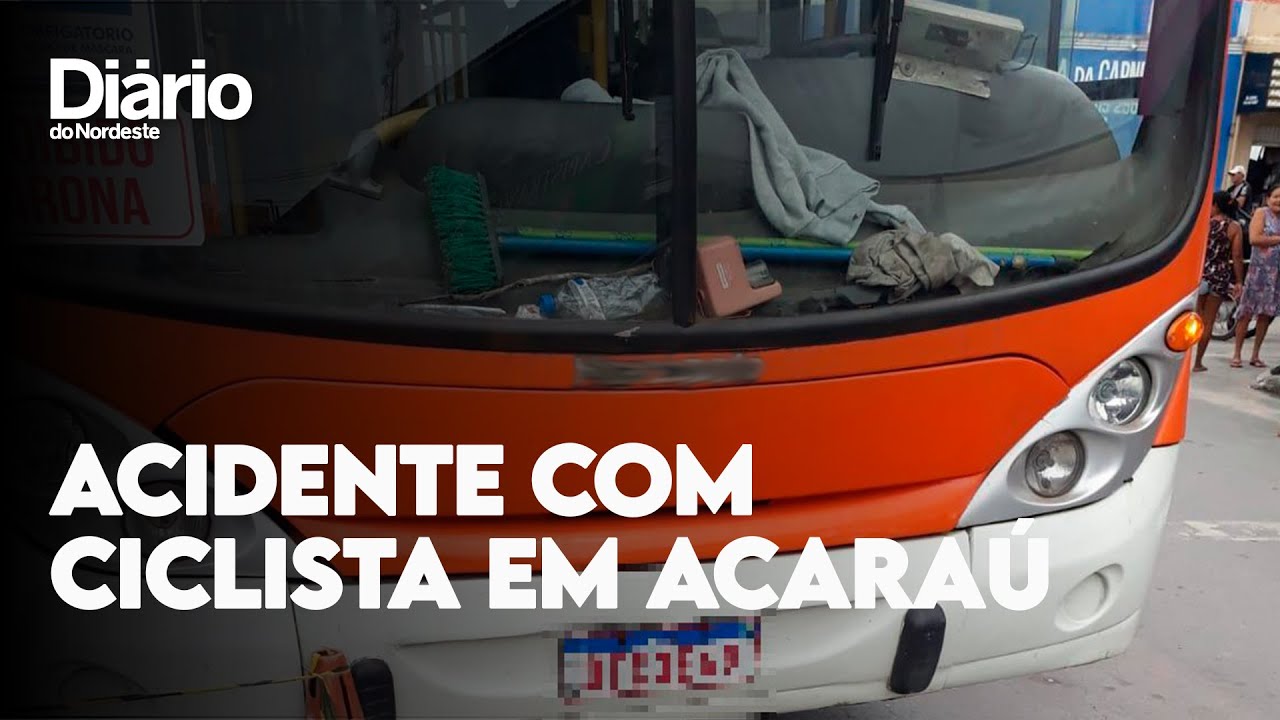 Imagem da notícia Ciclista é atropelado e morto por ônibus escolar em Acaraú; imagens são fortes
