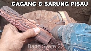 Download lagu Cara membuat gagang pisau dan sarung pisau ukiran dari kayu sonokeling mp3