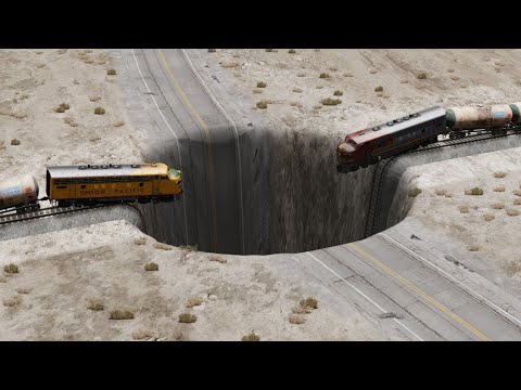 Trains Vs Giant Pit