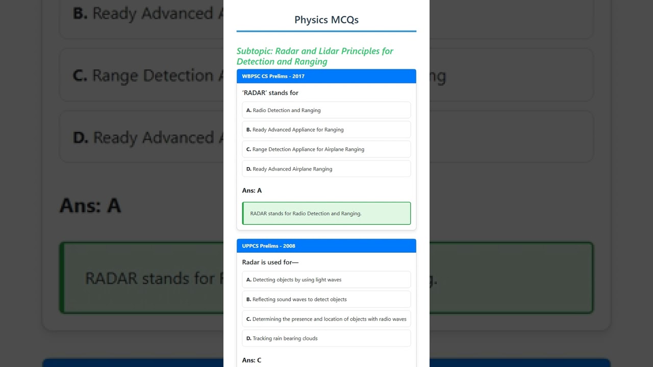 Radar and Lidar Principles for Detection and Ranging