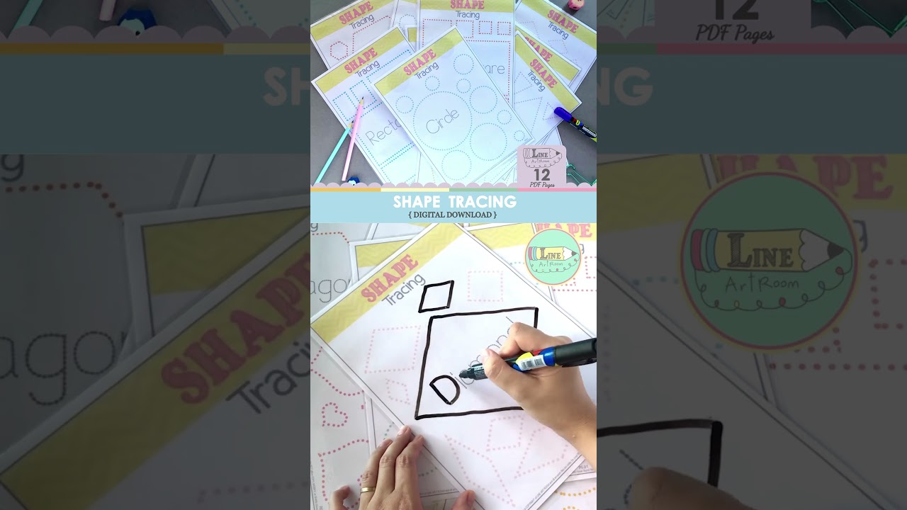 Preschool Shape Tracing Activities Worksheets for Kids to Practice Fine Motor Skills