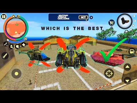 Which is the best Tank-Helicopter or BD-100? Rope Hero Experimental Video – Android Gameplay