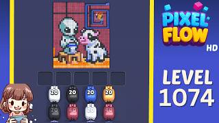 Pixel Flow Level 1074 Solution Walkthrough