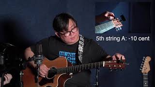Video thumbnail for How to tune your guitar correctly?Compensation Tuning? James Taylor Tuning? Cherub WST-905 by Cherub Technology