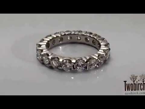 Stackable 3.1mm Double Shared Prong Eternity Ring - TwoBirch - TB-ETR-0004-WG-P
