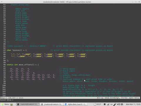 Bare minimum chess program in C: part 4 - search & evaluation