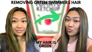 USING KETCHUP TO REMOVE GREEN SWIMMERS HAIR | IT WORKED!!