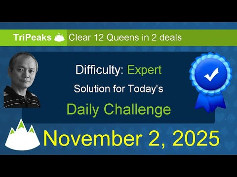 Microsoft Solitaire Collection: TriPeaks - Expert - November 2, 2025