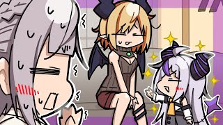 子どもみたいなラプ様の可愛さにドキドキしてる団長【ホロライブ切り抜き漫画】【白銀ノエル/ラプラス・ダークネス/癒月ちょこ/風真いろは】【手描き】