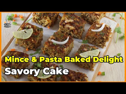 Mince & Pasta Baked Delight - No Cheese Recipe | Keemo Macaroni Cake | Keema Savory Cake recipe