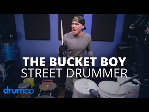 The Bucket Boy Performing At NAMM (Street Drummer)