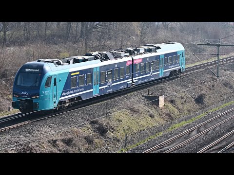🚆 Triebzug Stadler Flirt Akku 526 019-1 als erx RB 76 fährt an der Friesenbrücke Ri Kiel-Hbf / 4K