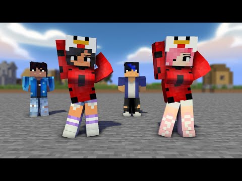 gomy gomy suffle ladybug aphmau and kc, cat noir ein and pierce - minecraft animation #shorts
