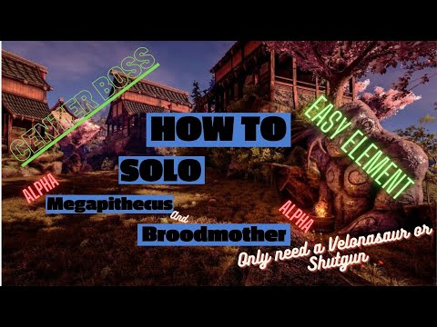 How to solo Center boss Alpha Megapithecus & Broodmother - Easy element Ark Survival Evolved