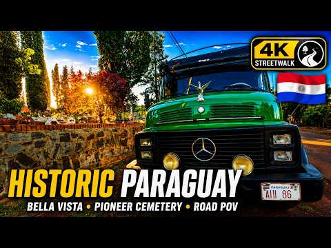 4K Walking Tour Paraguay | A Piece of Germany? | Historic Cemetery Bella Vista ASMR