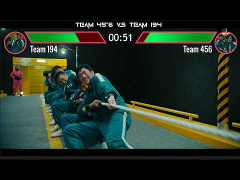 Squid Game - Tug of War Team battle with healthbars