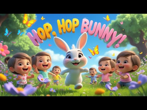 Hop, Hop Bunny 🐰 | Fun Springtime Rhyme for Toddlers | Rhymie Pie
