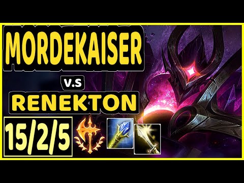 HOLDER (MORDEKAISER) vs RENEKTON - PENTAKILL 15/2/5 KDA TOP CHALLENGER GAMEPLAY - KR