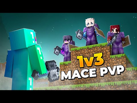 MINECRAFT 1v3 MACE PVP CHALLENGE