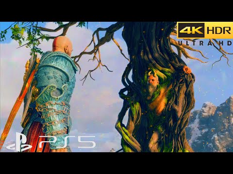 Kratos zabija Mimira i odcina mu głowę  - God of War 2018 (4K 60FPS HDR PS5)