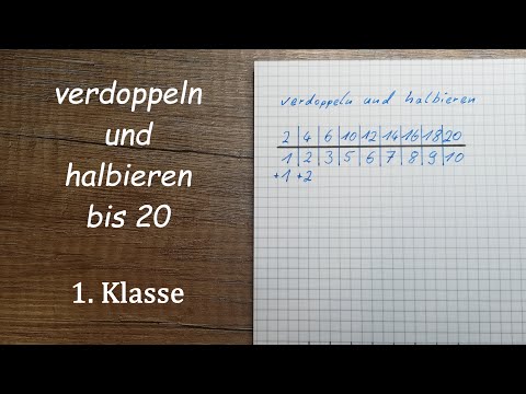 verdoppeln und halbieren bis 20, 1. Klasse Mathe
