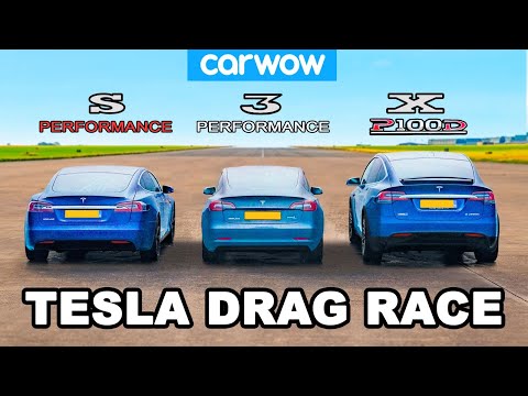 Model S vs 3 vs X - Tesla Performance DRAG RACE, ROLLING RACE & BRAKE TEST!