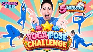 5 Minute Brain Break for Kids 🧠⚡ Yoga Pose Challenge with Jaime (9 Poses • 3 Levels)