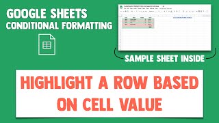 Highlight Entire Row a Color based on Cell Value Google Sheets (Conditional Formatting) Excel