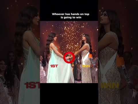 who ever has hand on the top going to win👑 #missuniverse #shorts