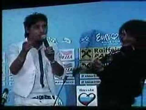 Dima Bilan singing in ESC press conference