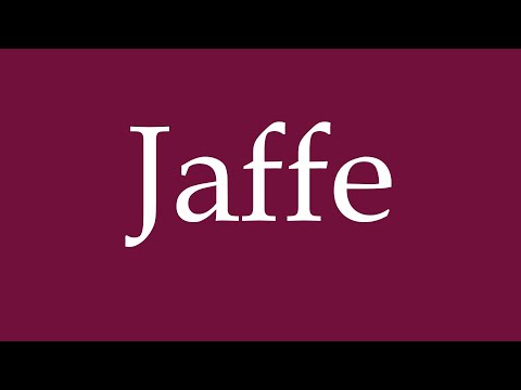 How to Pronounce ''Jaffe'' Correctly in German