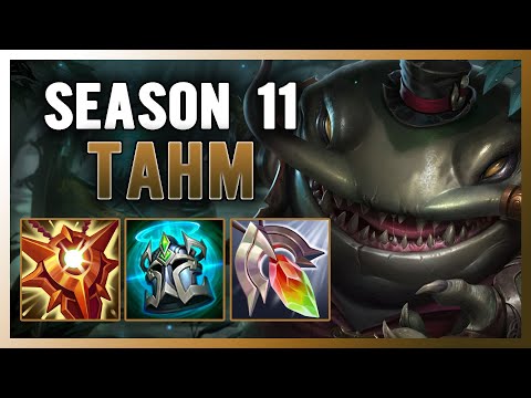 SEASON 11 TAHM KENCH SUPPORT GUIDE AND GAMEPLAY | BUILD+RUNES