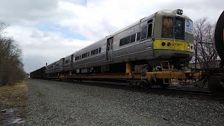 preview picture of video '[HD] CSX S091 Manifest With 2 Retired MTA LIRR M3s Westbound - Fairport, NY'