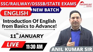 SSC ONLINE BATCH - 1 2022 || CGL/CHSL/CPO/CDS || ENGLISH || BASIC TO ADVANCE || ANIL SIR