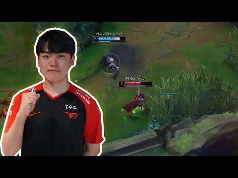 T1 Gumayusi Vayne (0/3) solo kill Kai'Sa (2/1)