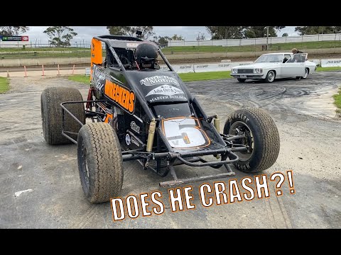 Marc test drives a Wingless sprint car (watch till the end!)