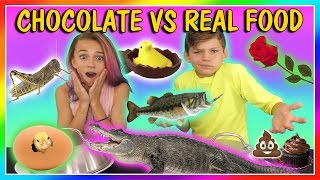 CHOCOLATE VS REAL FOOD CHALLENGE | We Are The Davises