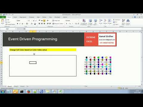 Advanced excel(vba) tutorial 35 : Excel VBA Events Example - Change cell color with value