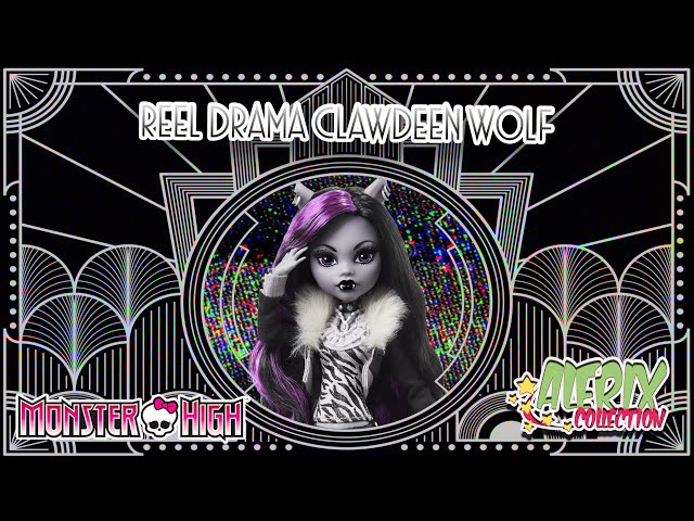 Vídeo relacionado con Monster High, Drama de película, Clawdeen Wolf, en Blanco y Negro, para coleccionista, pósteres del tamaño de la muñeca y a tamaño Real, temática de película de Terror, Juguetes y Regalos, HKN28