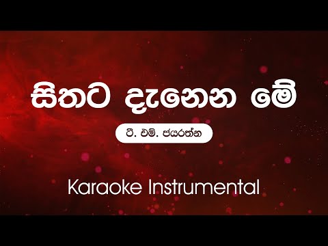 Sinhala Karaoke | Sithata Danena Me (සිතට දැනෙන) -TM Jayarathne | Instrumental