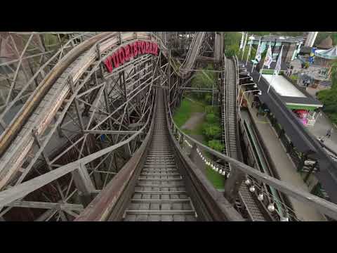 Vintage Wooden Roller Coaster Vuoristorata in Finland