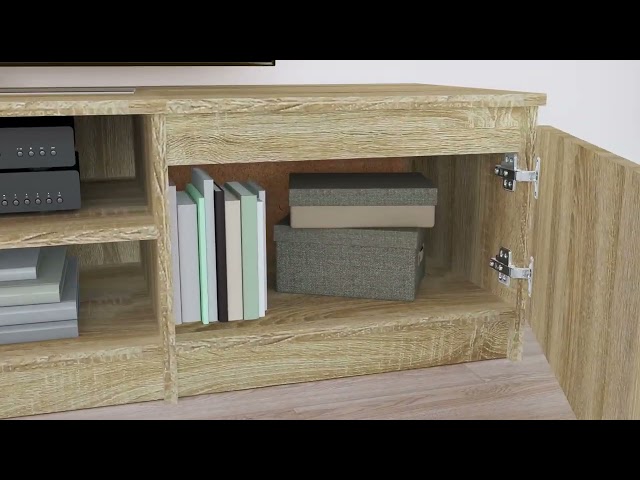 Vidéo teaser pour 800651 vidaXL TV Cabinet Sonoma Oak 140x40x35,5 cm Engineered Wood