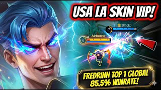 Download lagu CARRIES INSANELY WITH THE NEW VIP SKIN! FREDRINN TOP 1 GLOBAL 85.5% WINRATE! | MOBILE LEGENDS mp3