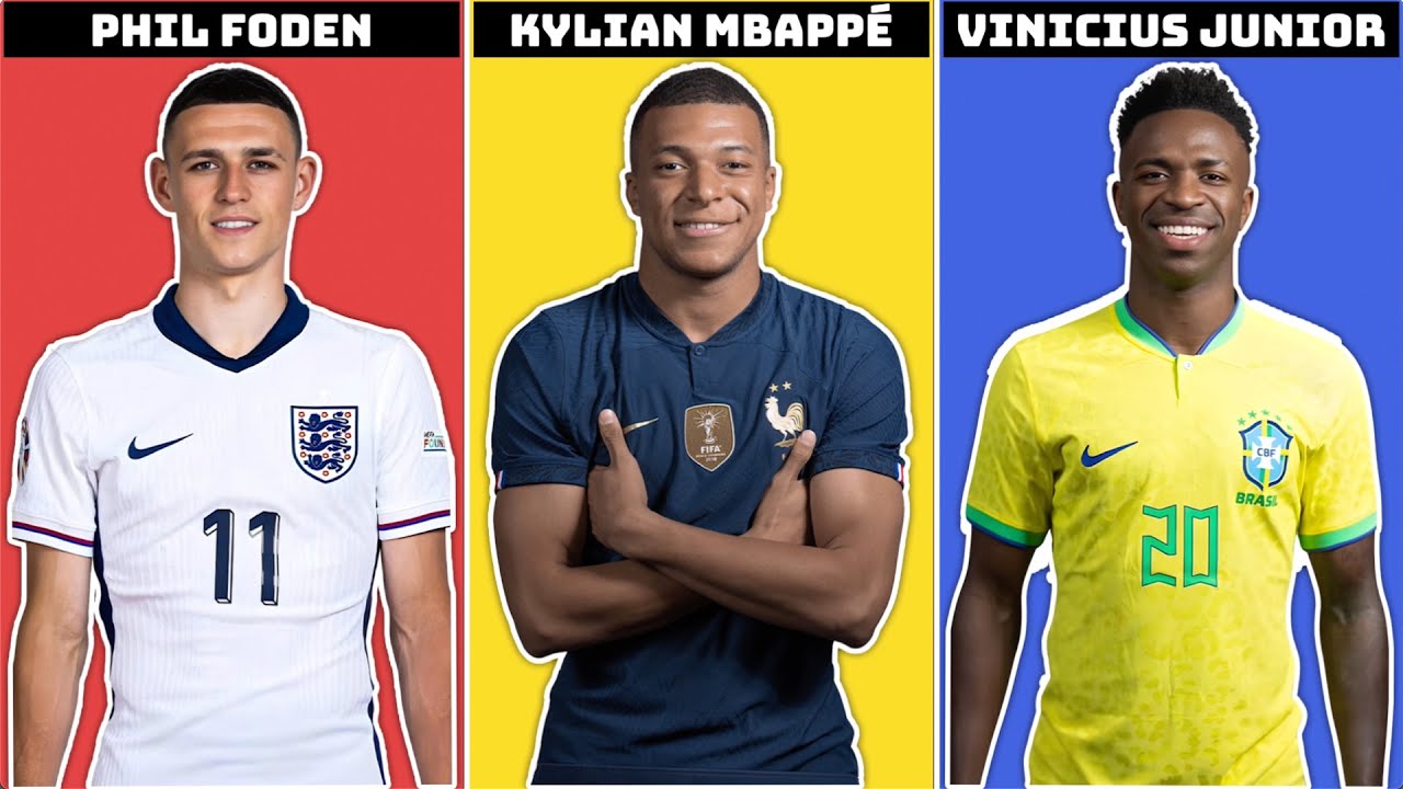 Phil Foden vs Kylian Mbappe vs Vinicius Jr. Comparison 2024