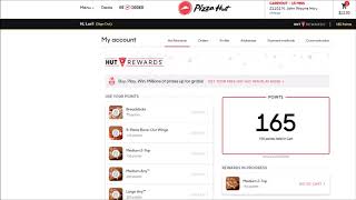 Pizzahut.com Food Delivery Reward Points Credit Card Checkout Pay