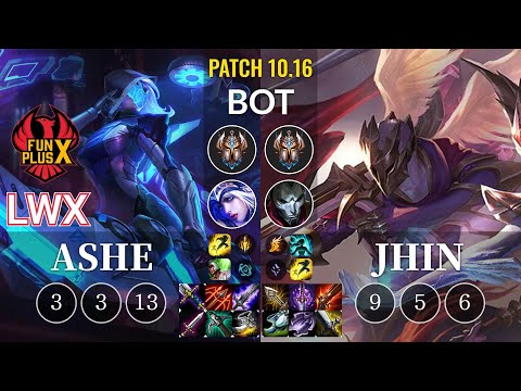 FPX Lwx Ashe vs Jhin Bot - KR Patch 10.16