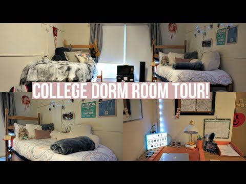 COLLEGE FRESHMAN DORM ROOM TOUR!! // Allie Miller