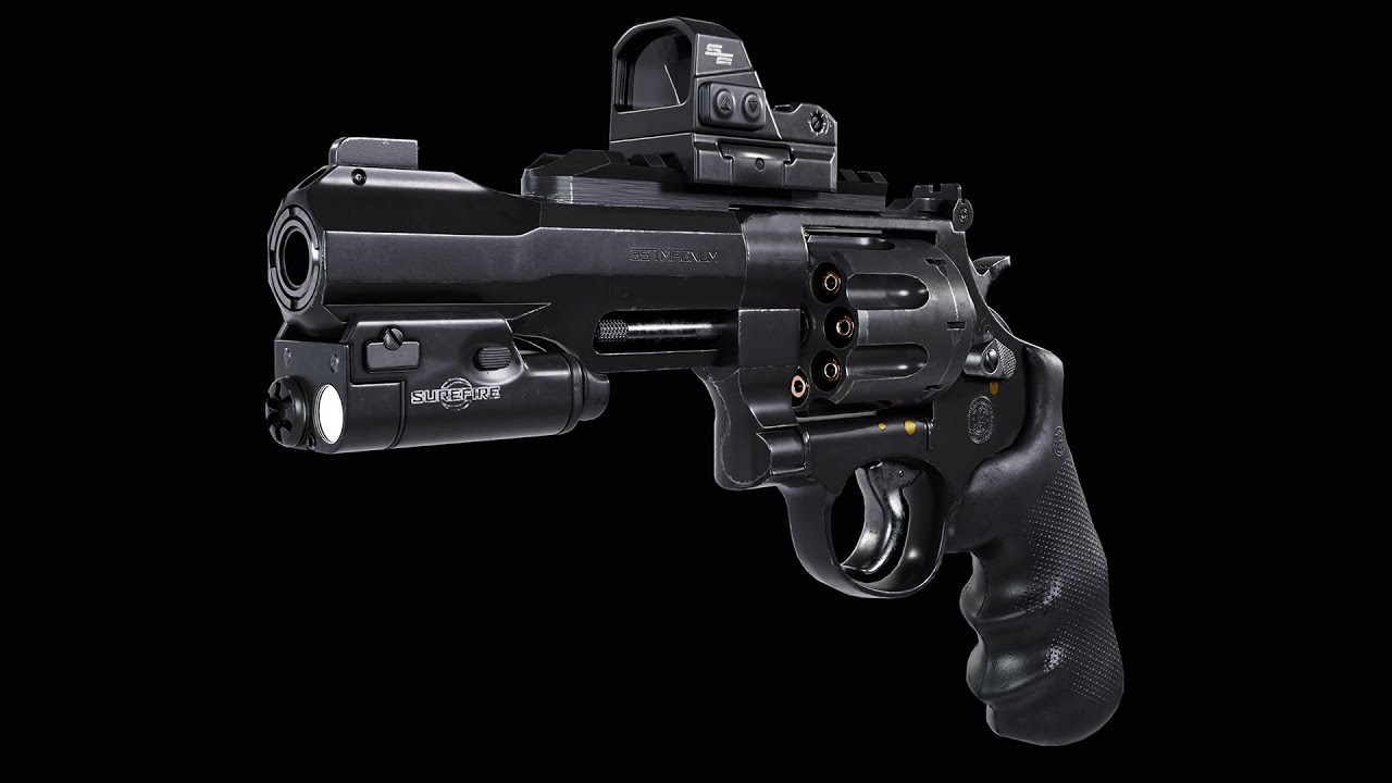 Rev&oacute;lver Smith e Wesson Magnum 357 Completo Modelo 3D