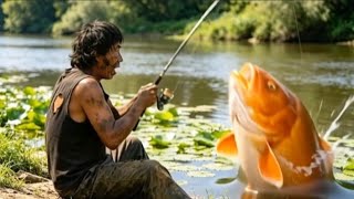 Pulubi na Mangingisda, Nakahuli ng Higanteng Isda sa Ilog